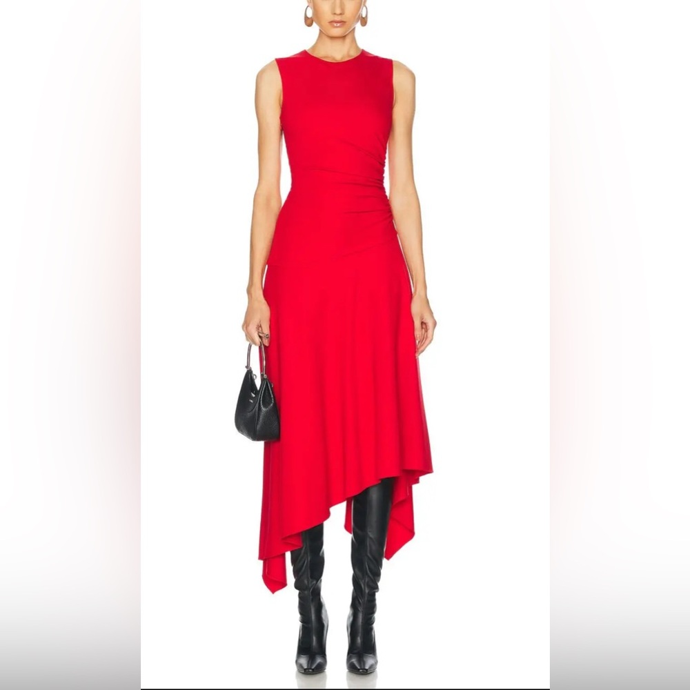 Aknvas Vibrant Red Asymmetrical Dress